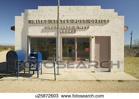 Stock Image - US Post Office in Oro Grande, New Mexico, zip code 88342. Fotosearch