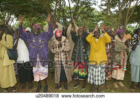 Stock Photo - Women without Husbands" women who have been ostracized from society or who have lost their husbands and only have themselves as a group to look after each other in Meru, Kenya, Africa. Fotosearch