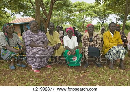 Stock Photo - Women without Husbands" women who have been ostracized from society or who have lost their husbands and only have themselves as a group to look after each other in Meru, Kenya, Africa. Fotosearch