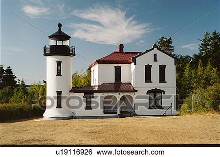 Stock Photograph - lighthouse located at AdmiraltyHead, Washington. Fotosearch