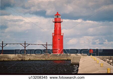 lighthouse located at AlgomaNPierhead, Washington, United States View Large Photo Image Stock Photography - lighthouse located at AlgomaNPierhead, Washington, United States. Fotosearch