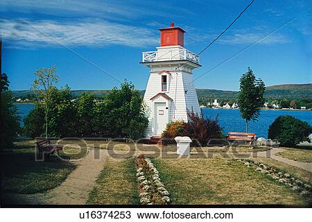 Stock Image - lighthouse located at AnnapolisRoyal, Nova Scotia. Fotosearch