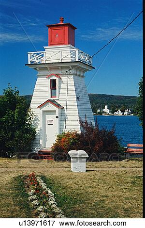 Stock Photo - lighthouse located at AnnapolisRoyal, Nova Scotia. Fotosearch