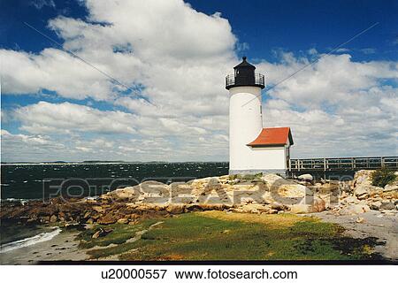 Stock Photo - lighthouse located at AnnisquamHrbr, Massachusetts, United States. Fotosearch
