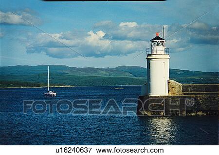 Stock Photo - lighthouse located at Ardrishaig, Scotland. Fotosearch