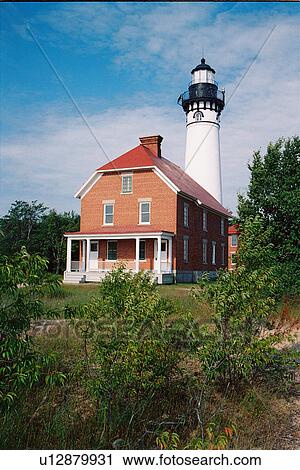 lighthouse located at AuSable, Michigan, United States View Large Photo Image Stock Image - lighthouse located at AuSable, Michigan, United States. Fotosearch