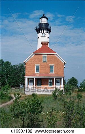 lighthouse located at AuSable, Michigan, United States View Large Photo Image Stock Image - lighthouse located at AuSable, Michigan, United States. Fotosearch