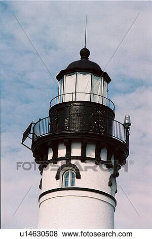 Stock Photo - lighthouse located at AuSable, Michigan, United States. Fotosearch