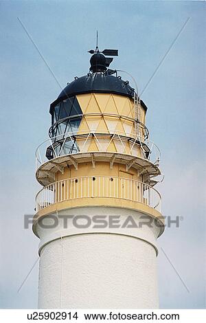 Picture - lighthouse located at BarnesNess, Scotland. Fotosearch