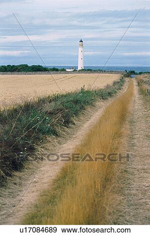 Stock Photo - lighthouse located at BarnesNess, Scotland. Fotosearch