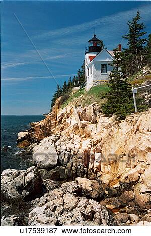 lighthouse located at Bass HarborHead, Maine, United States View Large Photo Image Stock Photo - lighthouse located at Bass HarborHead, Maine, United States. Fotosearch