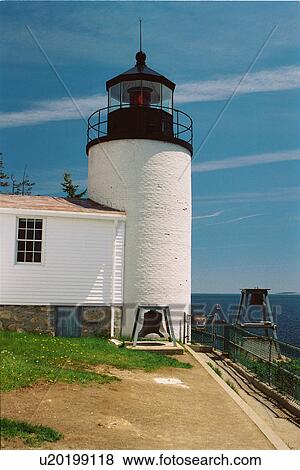 lighthouse located at Bass HarborHead, Maine, United States View Large Photo Image Stock Photo - lighthouse located at Bass HarborHead, Maine, United States. Fotosearch