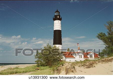 lighthouse located at BigSablePt, Michigan, United States View Large Photo Image Stock Image - lighthouse located at BigSablePt, Michigan, United States. Fotosearch