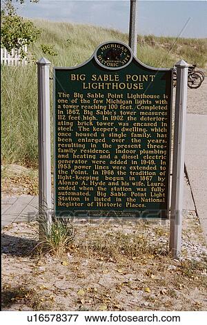 Stock Photo - lighthouse located at BigSablePt, Michigan, United States. Fotosearch