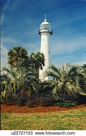 Stock Image - lighthouse located at Biloxi, Mississippi, United States. Fotosearch