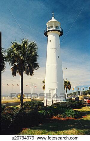lighthouse located at Biloxi, Mississippi, United States View Large Photo Image Stock Photo - lighthouse located at Biloxi, Mississippi, United States. Fotosearch