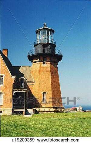 Stock Photo - lighthouse located at Block IslandSE, Rhode Island, United States. Fotosearch
