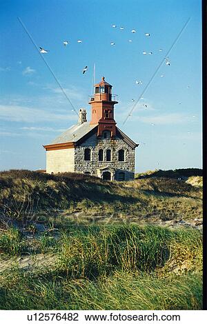 Stock Image - lighthouse located at Block IslandNorth, Rhode Island, United States. Fotosearch