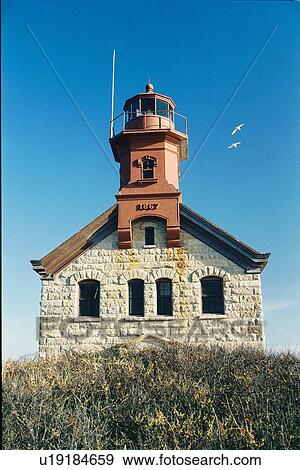 Stock Photo - lighthouse located at Block IslandNorth, Rhode Island, United States. Fotosearch