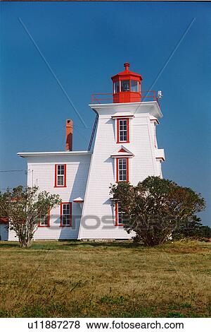 Stock Photo - lighthouse located at BlockhousePt, PEI. Fotosearch