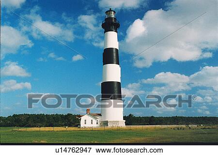 Stock Photo - lighthouse located at Bodie Island, North Carolina, United States. Fotosearch
