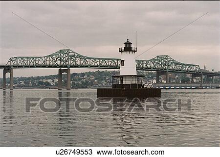 Stock Image - lighthouse located at BordenFlats, Massachusetts, United States. Fotosearch