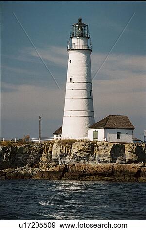 Stock Photo - lighthouse located at Boston Harbor, Massachusetts, United States. Fotosearch