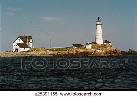 Stock Photography - lighthouse located at Boston Harbor, Massachusetts, United States. Fotosearch