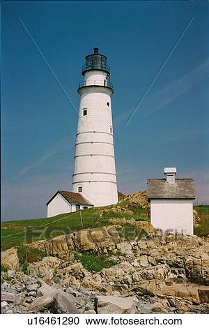 Stock Image - lighthouse located at BostonLight, Massachusetts, United States. Fotosearch