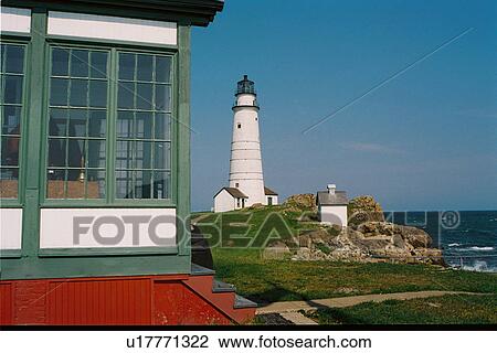 Stock Image - lighthouse located at BostonLight, Massachusetts, United States. Fotosearch