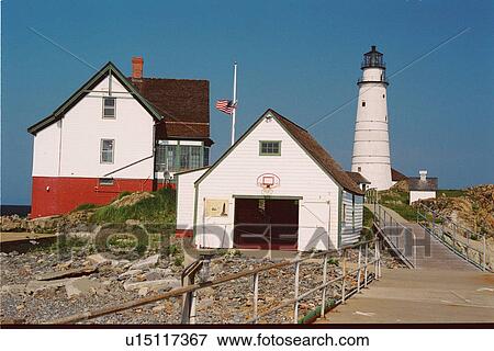 lighthouse located at BostonLight, Massachusetts, United States View Large Photo Image Stock Photo - lighthouse located at BostonLight, Massachusetts, United States. Fotosearch