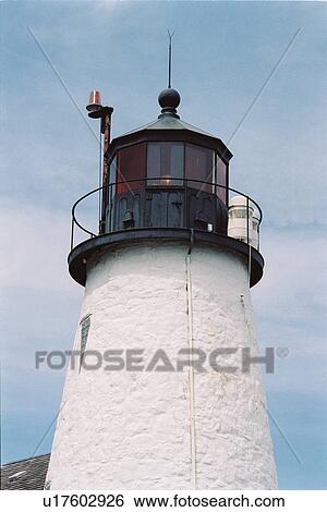 Stock Photograph - lighthouse located at Burnt Island, Maine, United States. Fotosearch