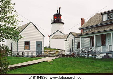 Stock Photograph - lighthouse located at Burnt Island, Maine, United States. Fotosearch