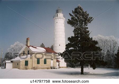 lighthouse located at Cana Island, Washington, United States View Large Photo Image Stock Photo - lighthouse located at Cana Island, Washington, United States. Fotosearch