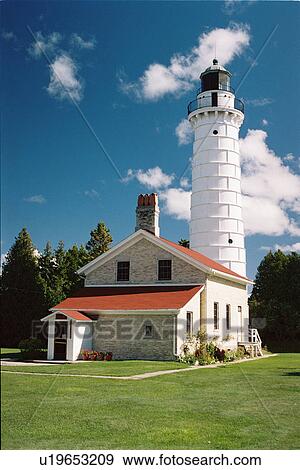 lighthouse located at Cana Island, Washington, United States View Large Photo Image Stock Photo - lighthouse located at Cana Island, Washington, United States. Fotosearch