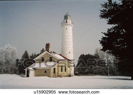 lighthouse located at Cana Island, Washington, United States View Large Photo Image Stock Photography - lighthouse located at Cana Island, Washington, United States. Fotosearch