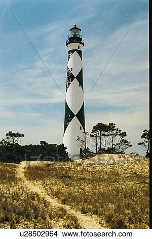 Picture - lighthouse located at Cape Lookout, North Carolina, United States. Fotosearch