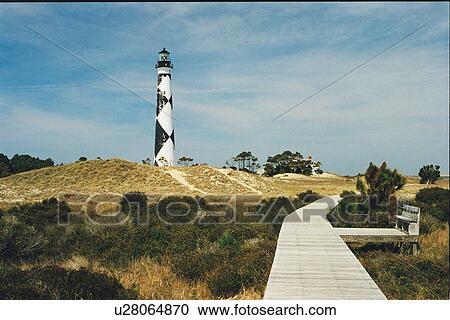 Stock Image - lighthouse located at Cape Lookout, North Carolina, United States. Fotosearch