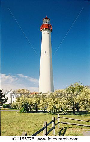 Stock Photo - lighthouse located at Cape May, New Jersey, United States. Fotosearch