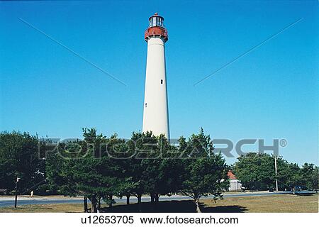 lighthouse located at Cape MayN_0010. jpg, New Jersey, United States View Large Photo Image Stock Photography - lighthouse located at Cape MayN_0010. jpg, New Jersey, United States. Fotosearch