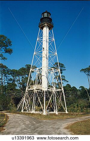 Stock Image - lighthouse located at Cape SanBlas, Florida, United States. Fotosearch