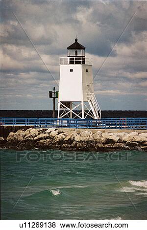 lighthouse located at CharlevoixSPr, Michigan, United States View Large Photo Image Stock Photo - lighthouse located at CharlevoixSPr, Michigan, United States. Fotosearch