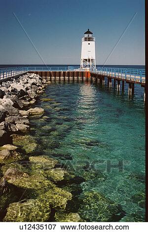 lighthouse located at CharlevoixSPr, Michigan, United States View Large Photo Image Stock Photo - lighthouse located at CharlevoixSPr, Michigan, United States. Fotosearch