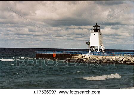 lighthouse located at CharlevoixSPr, Michigan, United States View Large Photo Image Stock Photo - lighthouse located at CharlevoixSPr, Michigan, United States. Fotosearch