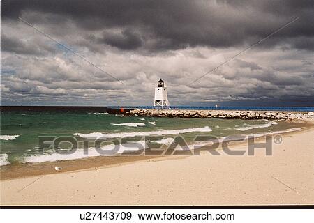 lighthouse located at CharlevoixSPr, Michigan, United States View Large Photo Image Stock Photo - lighthouse located at CharlevoixSPr, Michigan, United States. Fotosearch