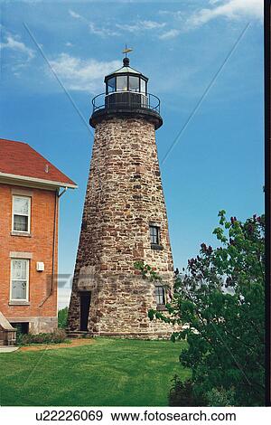 lighthouse located at CharlotteGenesee, New York, United States View Large Photo Image Stock Photo - lighthouse located at CharlotteGenesee, New York, United States. Fotosearch