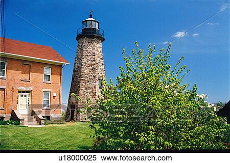 Stock Photography - lighthouse located at CharlotteGenesee, New York, United States. Fotosearch