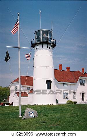 Stock Photograph - lighthouse located at Chatham, Massachusetts, United States. Fotosearch