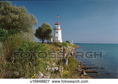lighthouse located at CheboyganCrib, Michigan, United States View Large Photo Image Stock Photo - lighthouse located at CheboyganCrib, Michigan, United States. Fotosearch