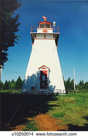 Picture - lighthouse located at ColdspringHead, Nova Scotia. Fotosearch